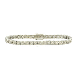 18ct White Gold 5.00ct Diamond Tennis Bracelet 7″ 4mm