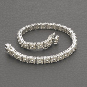 18ct White Gold 5.00ct Diamond Tennis Bracelet 7″ 4mm