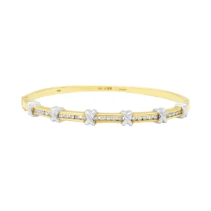 9ct Yellow Gold 0.75ct Diamond Bangle