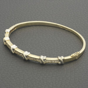 9ct Yellow Gold 0.75ct Diamond Bangle