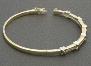 9ct Yellow Gold 0.75ct Diamond Bangle