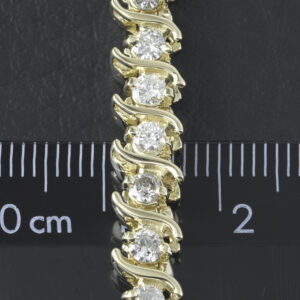 14ct Yellow Gold 2.66ct Diamond Bracelet 7.5″ 4.5mm