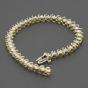 14ct Yellow Gold 2.66ct Diamond Bracelet 7.5″ 4.5mm