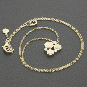 18ct Yellow Gold 0.08ct Diamond Necklace 18&#8221;