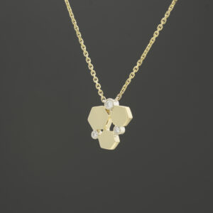 18ct Yellow Gold 0.08ct Diamond Necklace 18&#8221;