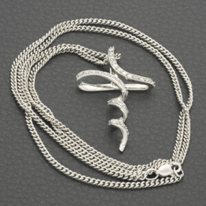 9ct White Gold 0.50ct Fancy Diamond Cross Necklace 24&#8243;