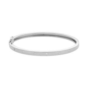18ct White Gold 0.20ct Diamond 7 Stone Bangle