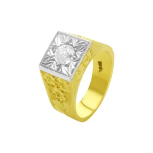 18ct Yellow Gold 0.80ct Diamond Signet Ring