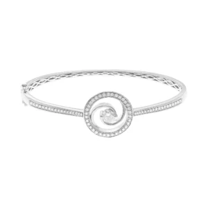 18ct White Gold 0.85ct Diamond Fancy Bangle