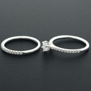 Platinum 0.79ct Round Diamond Bridal Set