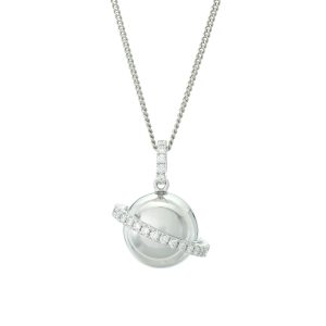 Platinum 0.40ct Diamond Globe Necklace 18&#8243;
