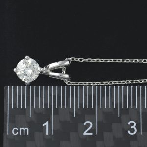 18ct White Gold 0.55ct Round Diamond Solitaire Necklace 16″