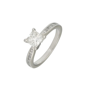 Platinum 0.75ct Princess Cut Diamond Ring
