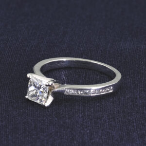 Platinum 0.75ct Princess Cut Diamond Ring