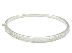 18ct White Gold 3.26 Diamond Pave Bangle