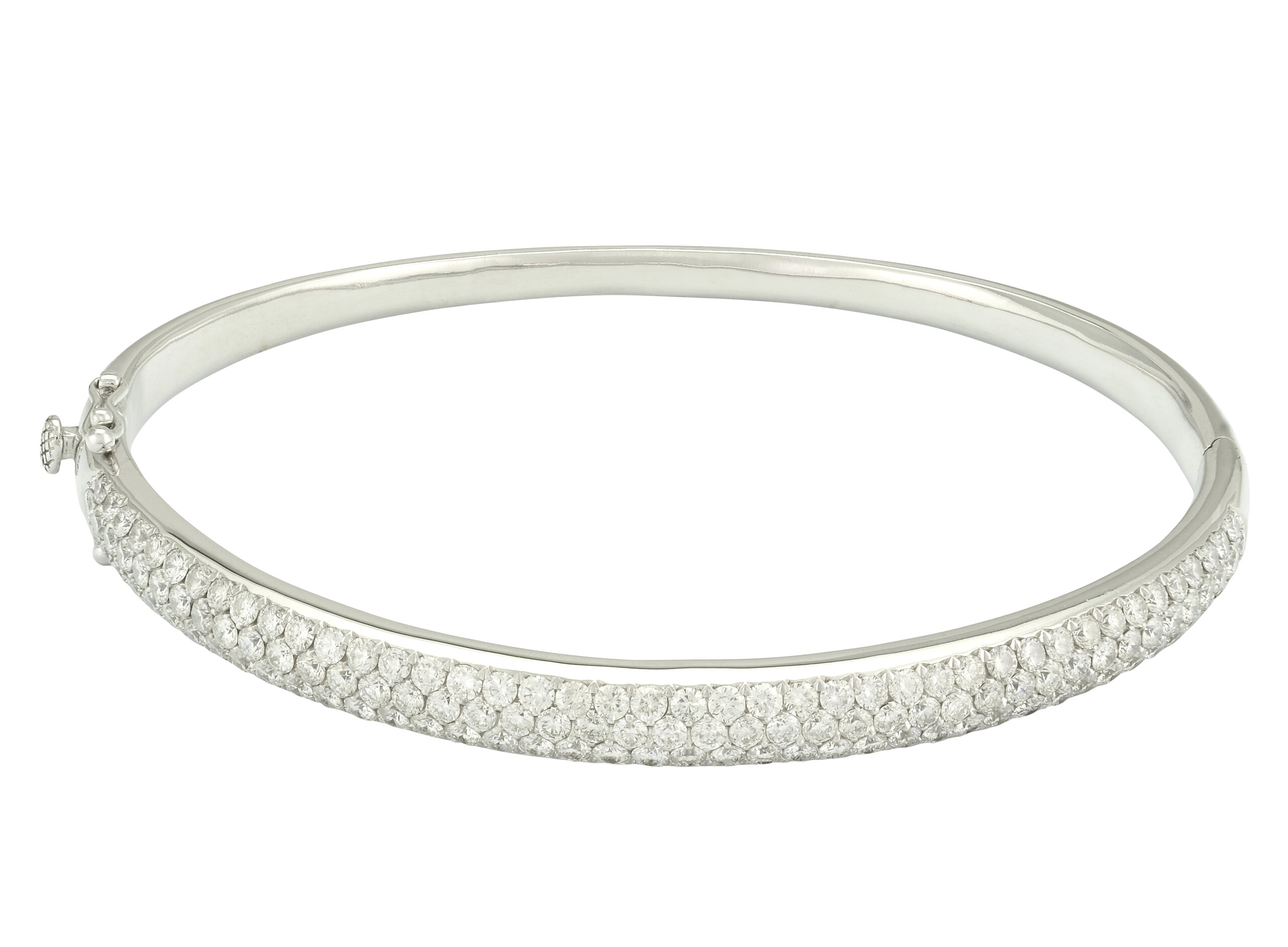 18ct White Gold 3.26 Diamond Pave Bangle