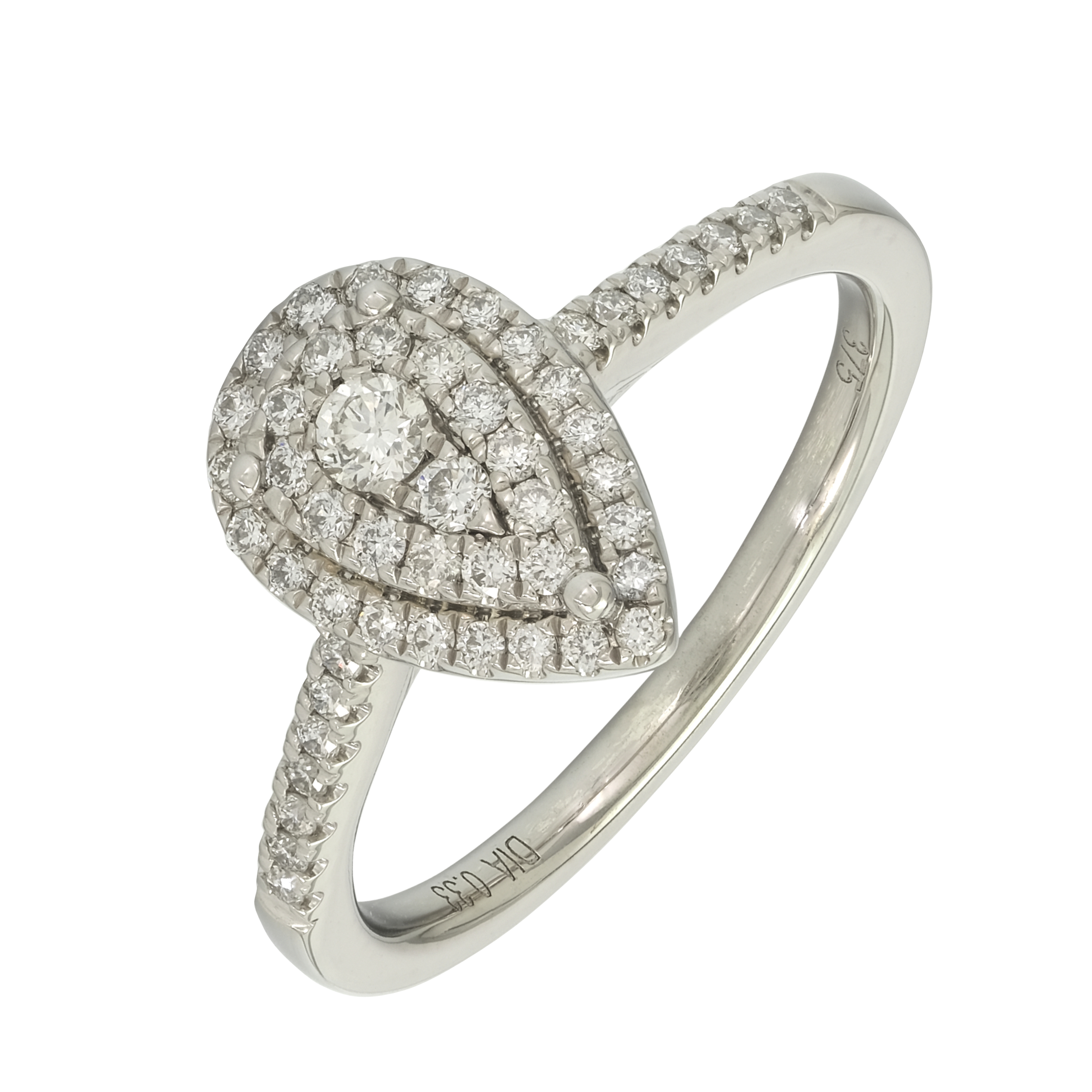 Ladies Diamond Cluster Engagement Ring, 14kt Yellow Gold and Platinum  Design, Round Brilliant Cut Diamond 0.53ct K-L Colour SI1 Clarity, Round  Brilliant Cut Diamonds 0.44ct (10) F-G Colour VS Clarity - Blair