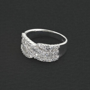 18ct White Gold 1.16ct Diamond Cross Over Ring