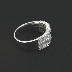 18ct White Gold 1.16ct Diamond Cross Over Ring