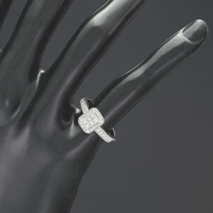 9ct White Gold 0.38 Diamond Halo Ring