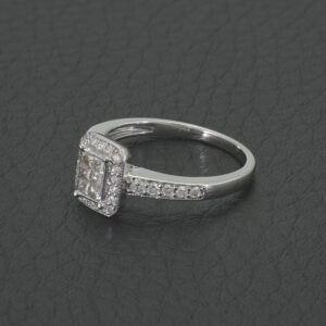 9ct White Gold 0.38 Diamond Halo Ring