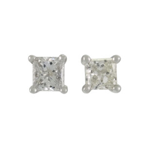 18ct White Gold 0.30ct Princess Cut Diamond Stud Earrings