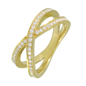 18ct Yellow Gold 0.25ct Diamond Crossover Ring