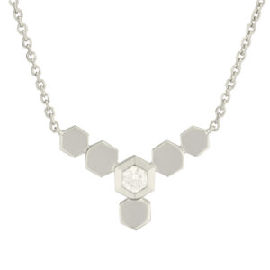 18ct White Gold 0.15ct Diamond Necklace 18″
