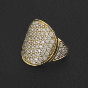 18ct Yellow Gold 2.50ct Diamond Panel Ring