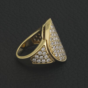 18ct Yellow Gold 2.50ct Diamond Panel Ring