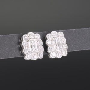 18ct White Gold 0.80ct Diamond Cluster Earrings