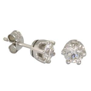 18ct White Gold 1.00ct Diamond Solitaire Stud Earrings