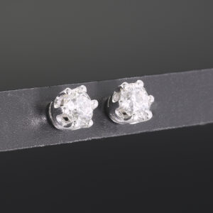 18ct White Gold 1.00ct Diamond Solitaire Stud Earrings