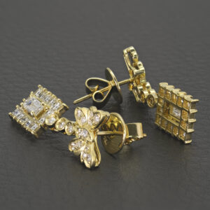 18ct Yellow Gold 2.00ct Diamond Butterfly Drop Earrings