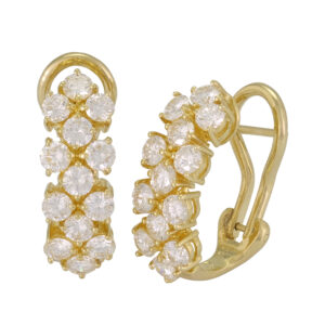 18ct Yellow Gold 1.50ct Diamond Line Cluster Earrings