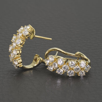 18ct Yellow Gold 1.50ct Diamond Line Cluster Earrings - Image 3