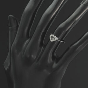 18ct White Gold 0.10ct Diamond Heart Ring