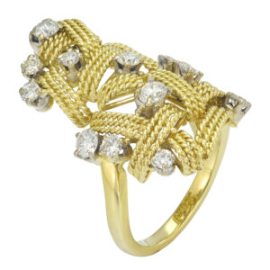 18ct Yellow Gold 1.00ct Diamond Dress Ring