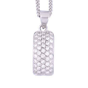 18ct White Gold 0.50ct Diamond Bar Necklace 18&#8243;