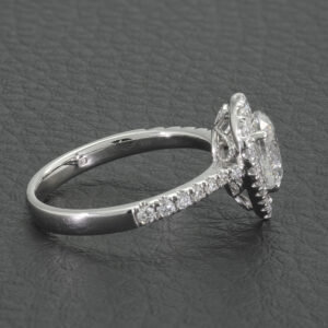 18ct White gold 1.20ct Pear Diamond Halo Ring
