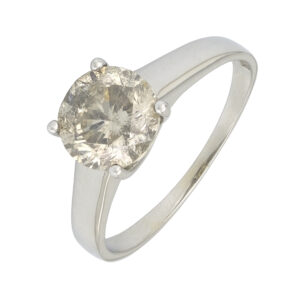 14ct White Gold 2.00ct Champagne Diamond Solitaire Ring