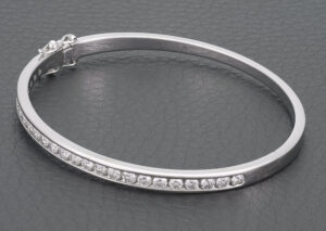 9ct White Gold 2.00ct Diamond Bangle