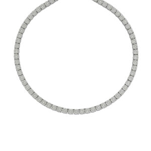 18ct White Gold 4.29ct Diamond Tennis Necklace 17.5&#8243; 5mm