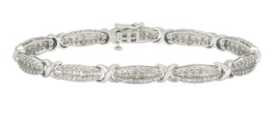10ct White Gold 2.00ct Diamond Bracelet 7.5&#8243; 6mm