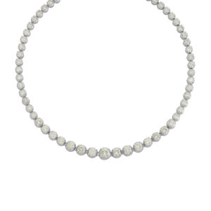 9ct White Gold 15.38ct Champagne Diamond Tennis Necklace 18&#8243;