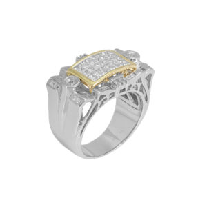 14ct White Gold 1.10ct Diamond Signet Ring