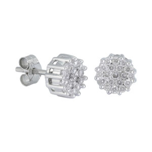 18ct White Gold 0.30ct Diamond Cluster Earrings