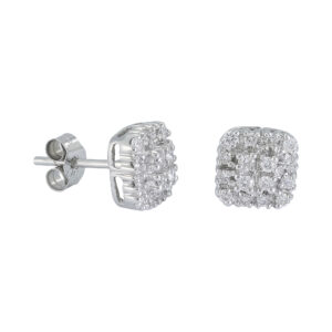 18ct White Gold 0.20ct Diamond Cluster Earrings