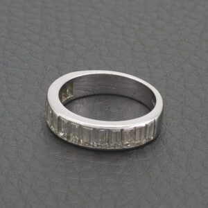 18ct White Gold 1.50ct Baguette Diamond Half Eternity Ring