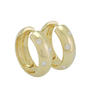 18ct Yellow Gold 0.15ct Scatter Diamond Hoop Earrings